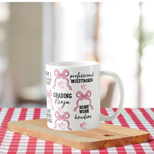 Coquette Pink Bow Gift with Positive Affirmation Coffee Mug