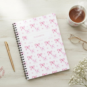 Coquette Pink Bow Preppy Girly Aesthetic Notebook