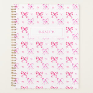 Coquette Pink Bow Preppy Girly Aesthetic Planner