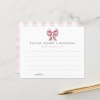 Coquette Pink Bow Ribbon Girl Baby Shower Blessing