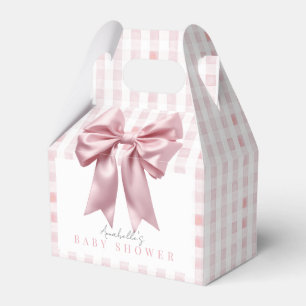 Coquette Pink Bow Ribbon Girl Baby Shower Favor Box