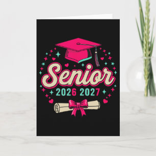 Coquette Pink Bow Senior 2026 2027 Graduation Card