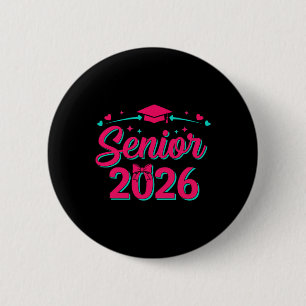 Coquette Pink Bow Senior 2026 Cl Of Graduation 2 Inch Round Button