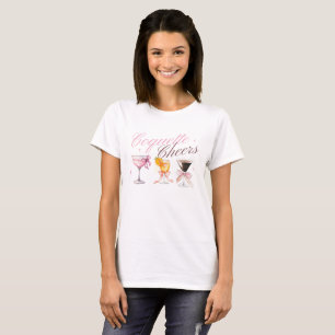 Coquette Pink Bow Sparkle Feminine Party Aesthetic T-Shirt