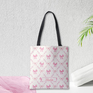Coquette Pink Bow Tote Bag