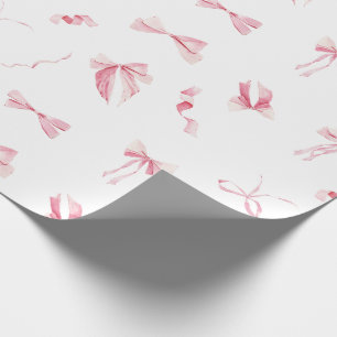 Coquette Pink Bows Gift Wrapping Paper Aesthetic