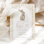 Coquette Pink Bunny Vintage Rabbit 1st Birthday Invitation<br><div class="desc">Celebrate your little one’s special milestone with our charming bunny-themed 1st birthday invitation. The design features a hand-drawn bunny wearing a delicate coquette blush pink bow, adding a touch of sweetness and elegance. Set against a vintage-inspired floral background of soft pink flowers, the invitation creates a timeless and whimsical feel....</div>