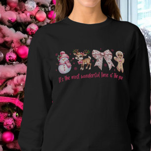 Coquette Pink Christmas Icons Sweatshirt