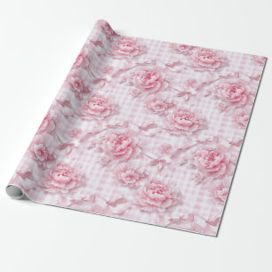 Coquette Pink Floral Wrapping Paper