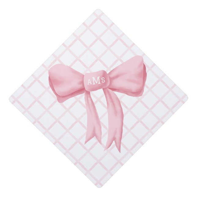 Coquette Pink Graduation Cap Topper (Front)