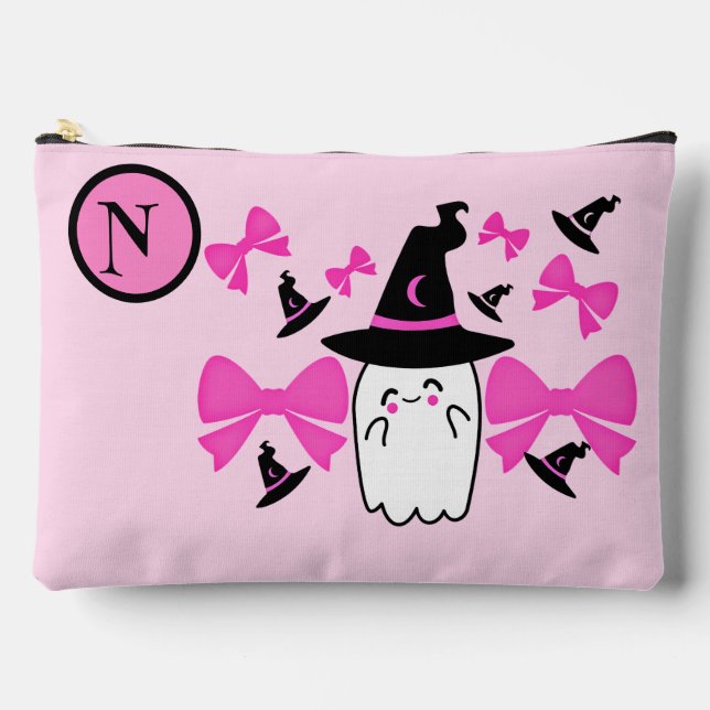 Coquette Pink Halloween Ghost Witch Costume Accessory Pouch (Front)
