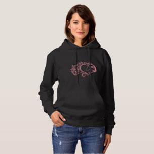Coquette Pink Heart Horse Girl Feminine Elegant Hoodie