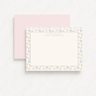 Coquette Pink Hot Air Balloon Nursery Note Card