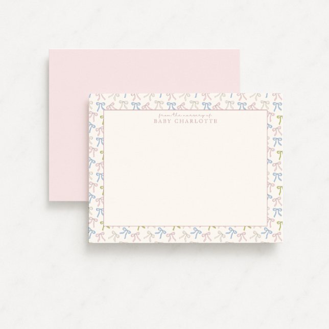 Coquette Pink Hot Air Balloon Nursery Note Card (Creator Uploaded)