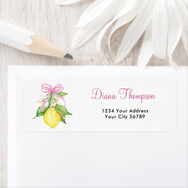 Coquette Pink Lemons Return Address Label (Insitu)
