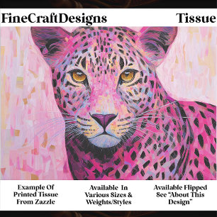 Coquette Pink Leopard Mosaic Style EN4R Decoupage Tissue Paper