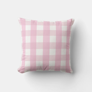 Coquette Pink Plaid Throw Pillow