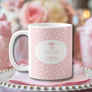 Coquette Pink Polka Dot World’s Best Mommy Photo Coffee Mug