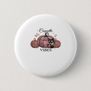 Coquette Pink Pumpkin Cat Classic T-Shirt 2 Inch Round Button