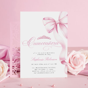 Coquette Pink  Quinceañera Invitation