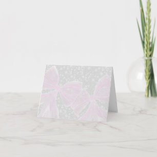 Coquette Pink sheer bows Thank You Card