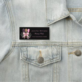 Coquette Pink Utensils Bakery Cooking Name Tag