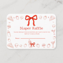 Coquette Pizza Diaper Raffle Ticket