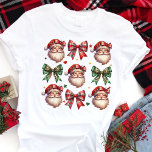 Coquette Plaid Bows and Santa Christmas Vibes Tri-Blend Shirt<br><div class="desc">Step into the festive season with this Coquette-inspired Christmas t-shirt featuring a charming Santa and plaid bows design. Embracing the soft and playful Coquette aesthetic, this tee is perfect for anyone looking to add a whimsical yet chic touch to their holiday wardrobe. The retro-style Santa and delicate bows bring a...</div>