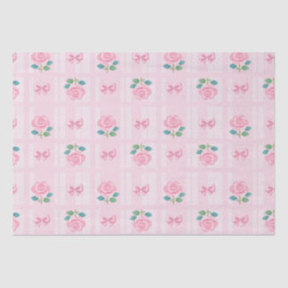 Coquette Plaid Ribbon & Rose Pink Tissue Paper