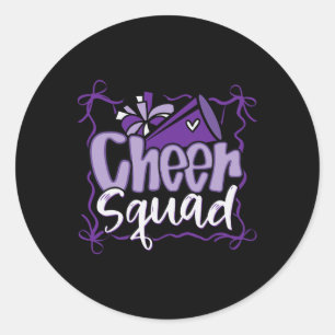 Coquette Pom Poms Bow Cheer Squad Match Cheerleadi Classic Round Sticker