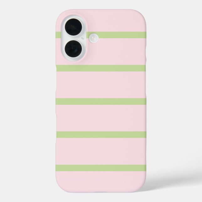 Coquette Preppy Chic Pastel Green And Pink Stripes Case-Mate iPhone Case (Back)