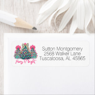 Coquette Preppy Christmas Tree Bows Return Address