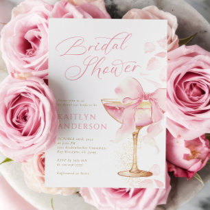 Coquette Prosecco Bridal Shower  Invitation