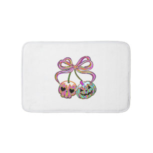 Coquette Pumpkin Cherries Halloween Bath Mat