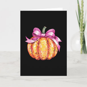 Coquette Pumpkin Pink Bow Fall Y'all Thanksgiving  Card
