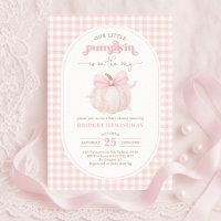Coquette Pumpkin Pink Bow Gingham Girl Baby Shower