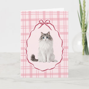 Coquette Rag Doll Cat Valentines Day Card