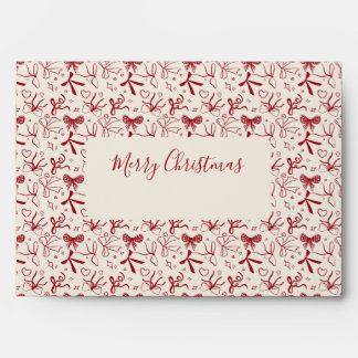 Coquette red Bow seamless pattern christmas Envelope