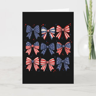 Coquette Red White And Blue Patriotic Bows Retro J Card