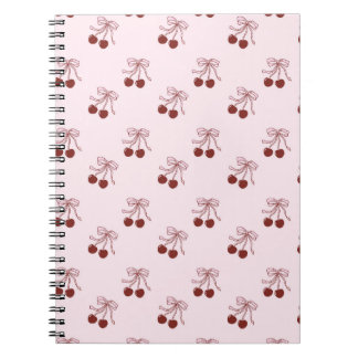 Coquette Ribbon Bows and Cherries phone case Notebook