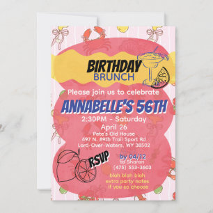 Coquette Seafood & Drinks Editable Invite Template