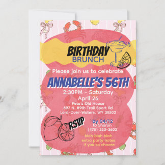 Coquette Seafood & Drinks Editable Invite Template