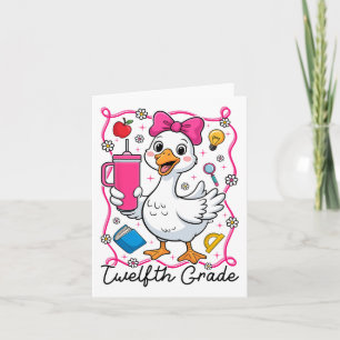 Coquette Silly Goose 12th Grade Kid Girl 1st Day O Card