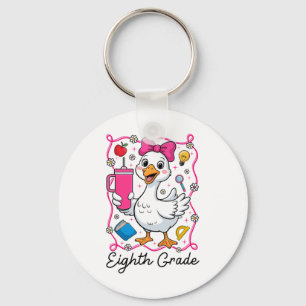 Coquette Silly Goose 8th Grade Kid Girl 1st Day Of Keychain