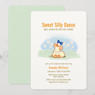 Coquette Silly Goose Daisy Flower Baby Shower Invitation
