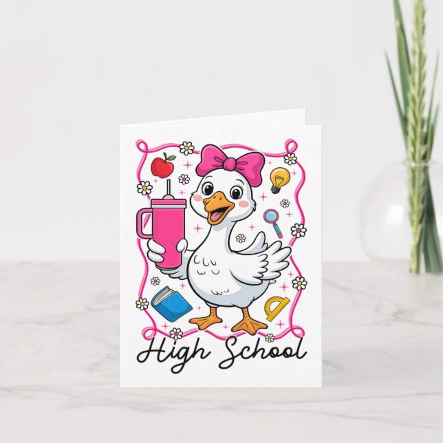 Coquette Silly Goose High School Kid Girl 1st Day  Card (Front)