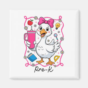 Coquette Silly Goose Pre-k Kid Girl 1st Day Of Sch Magnet