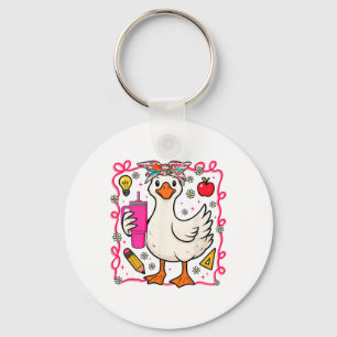 Coquette Silly Goose Teacher Back To School Preppy Keychain