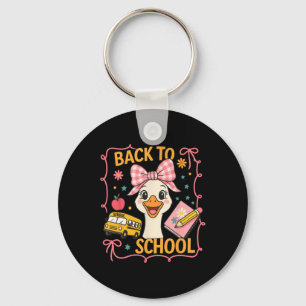 Coquette Silly Goose Teacher Preppy Floral Back To Keychain