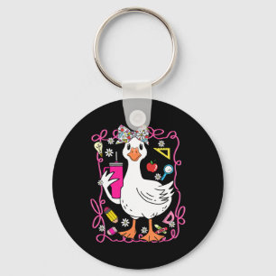 Coquette Silly Goose Teacher Retro Preppy Back To Keychain